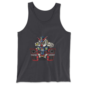 Sleepy Robot Men/Unisex Tank in Dark Grey color